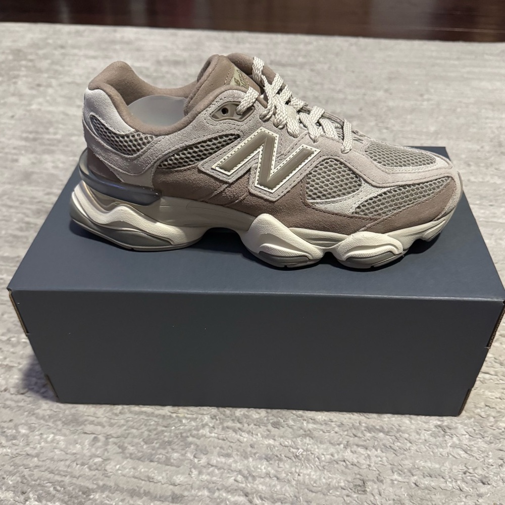 New Balance Taupe and Off-White Sneakers